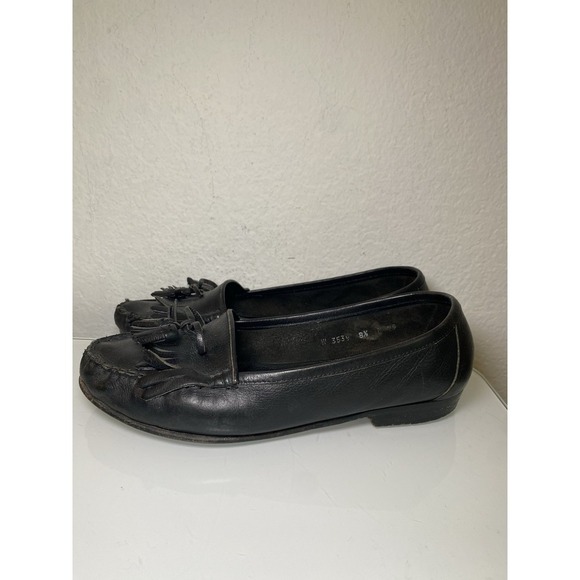 Cole Haan Women's Handcrafted Black Leather Loafer Shoes Italy Size 8.5B Tassels - Picture 5 of 16